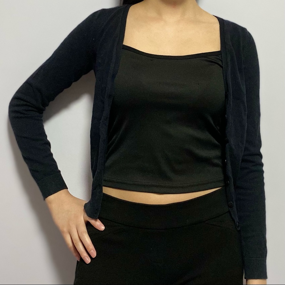 Dark navy blue short cardigan